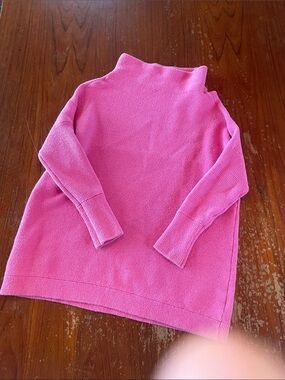 Free People Hot Pink Mock Neck Sweater